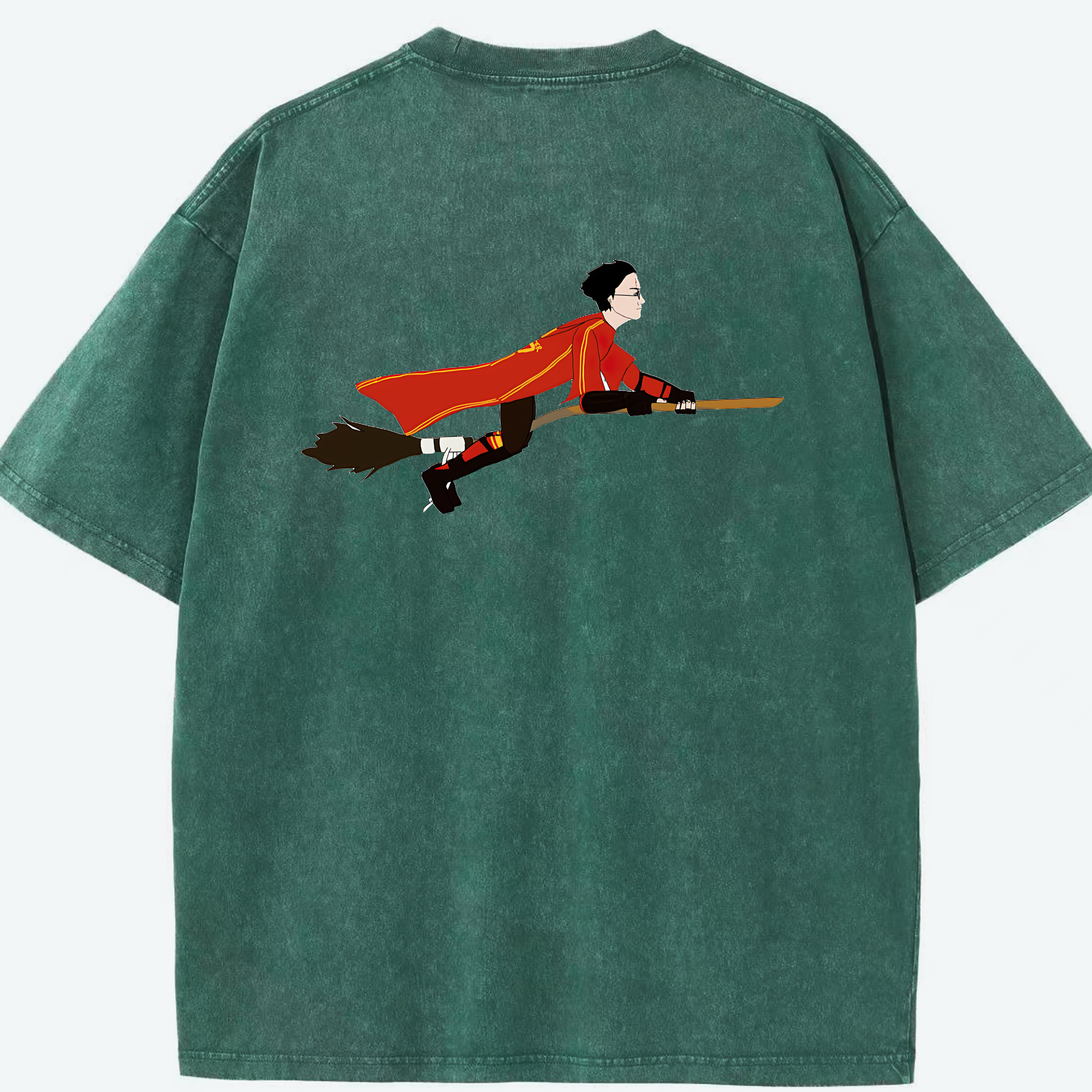（画像用） Harry Potter ハリー・ポッターシリーズ 綿100% ヴィンテージ風 半袖Tシャツ（背面プリント）